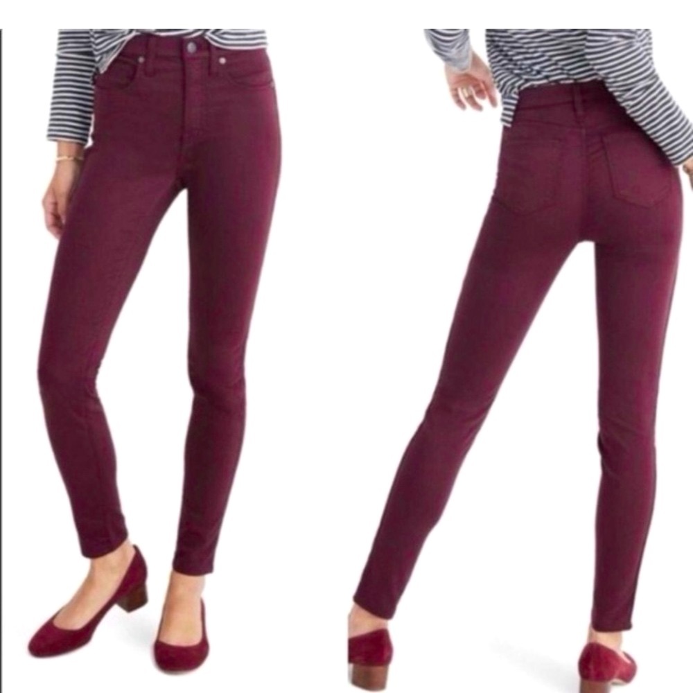 Madewell Women's Burgundy Purple High Rise Skinny Ankle Jeans Size 27